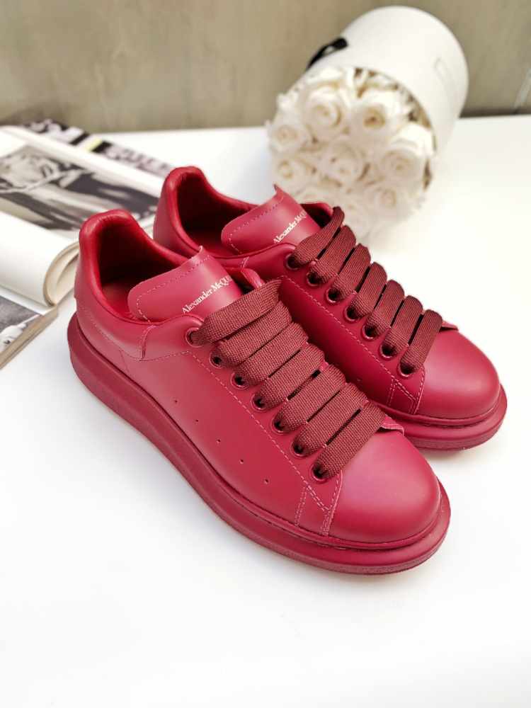 Alexander McQueen Oversized Smooth Calfskin Platform Sneakers Dahlia 39 www.luxurybags