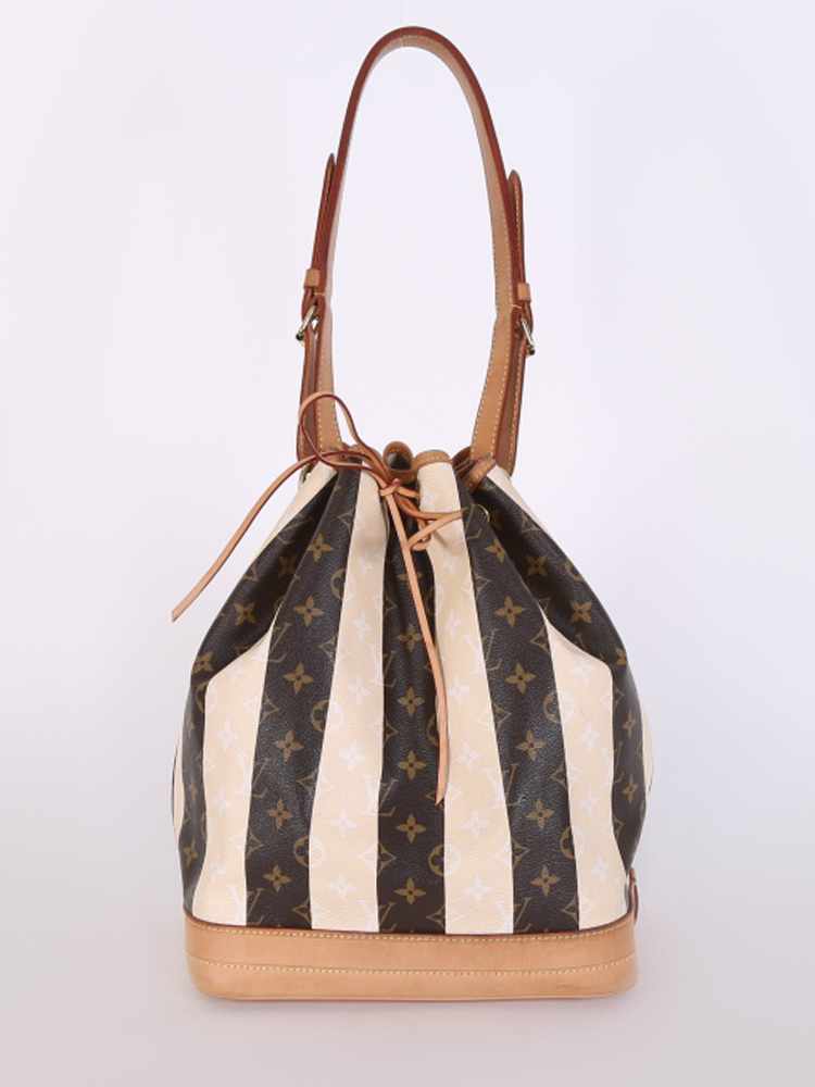 Louis Vuitton Brown Monogram Rayures Noe White Leather Cloth ref