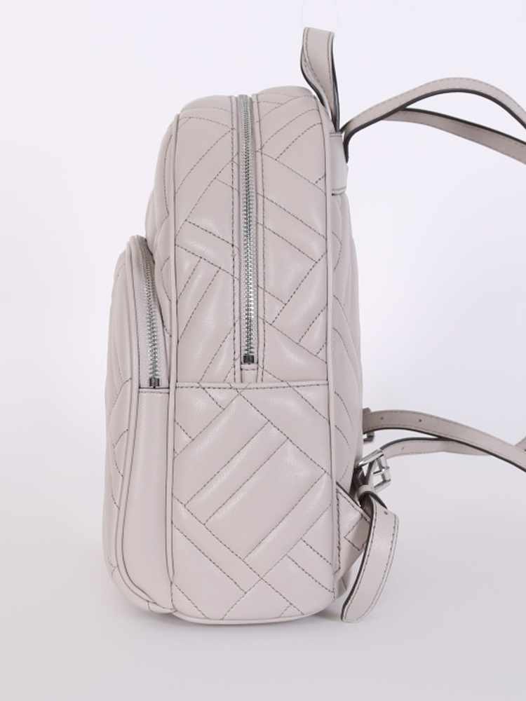 Michael Kors Abbey Medium Quilted Leather Backpack Cement www.luxurybags