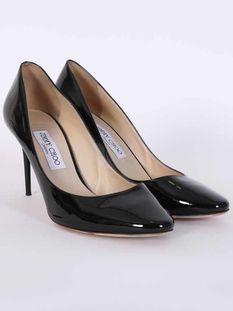 Black patent leather pumps round toe online