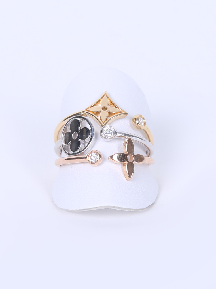 Louis Vuitton 18K Tri-Color Gold and Diamond Idylle Blossom Ring Set - 18K  Yellow Gold Cocktail Ring, Rings - LOU675689