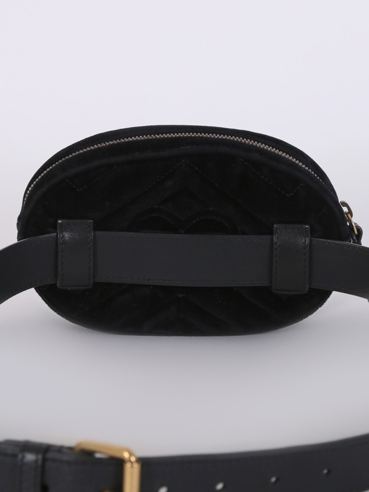 Black velvet gucci belt bag online