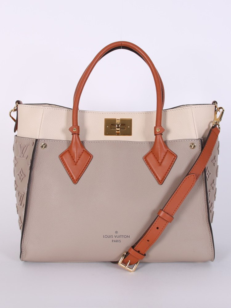 Louis Vuitton Galet Calfskin and Tufted Monogram On My Side MM Tote For  Sale at 1stDibs