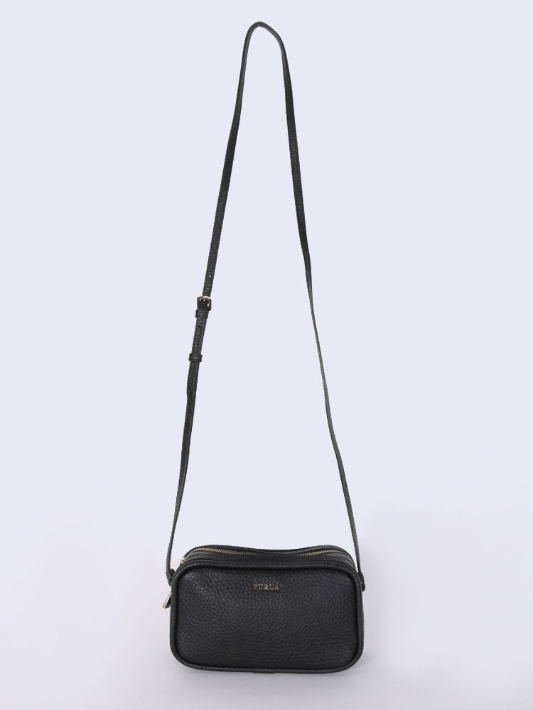 Furla Lilli XL Double Zip Leather Crossbody Black www.luxurybags