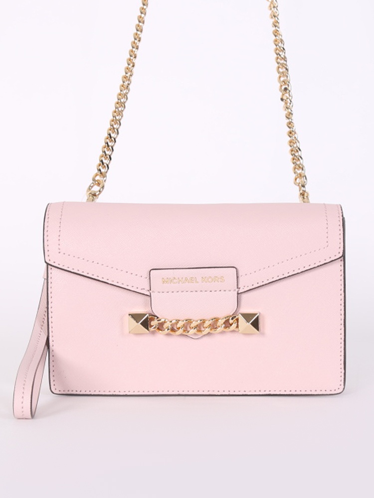 Michael Kors Karla Leather Writlet Chain Crossbody Blossom www.luxurybags