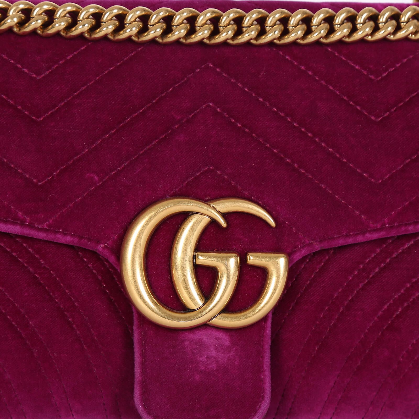 Gucci GG Marmont Small Velvet Shoulder Bag Violet www.luxurybags