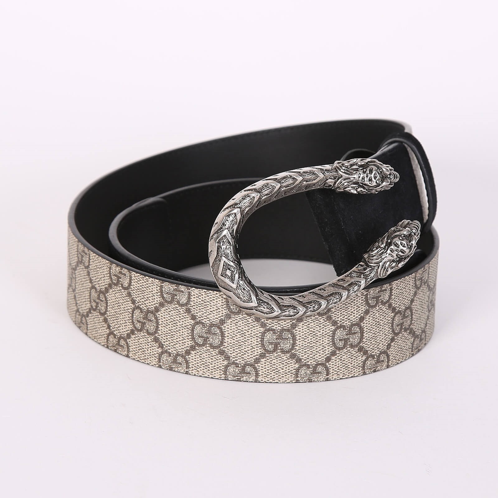 Gucci Dionysus GG Supreme Suede Belt Black 90 www.luxurybags