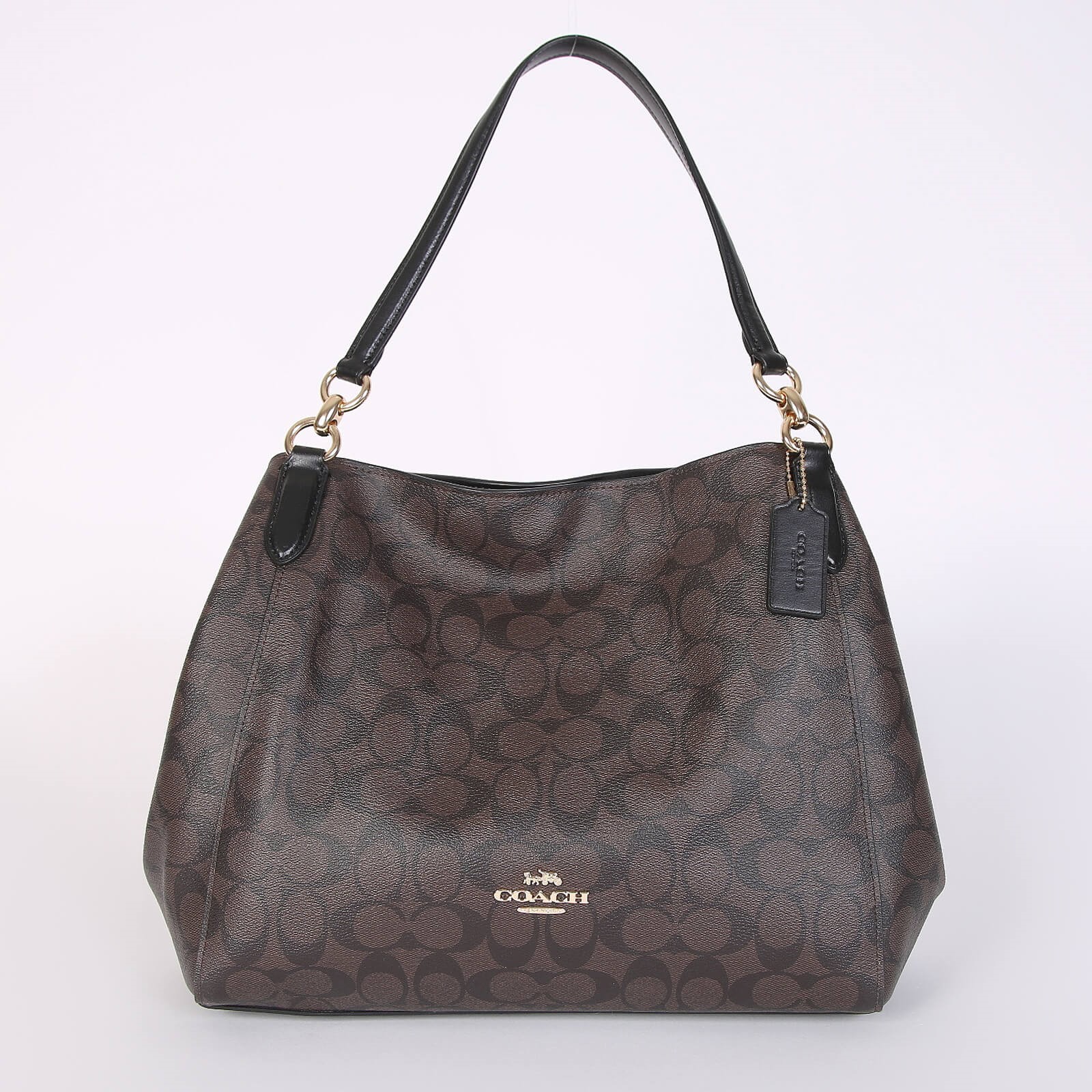 Coach Hallie Signature Canvas Shoulder Bag Brown www.luxurybags