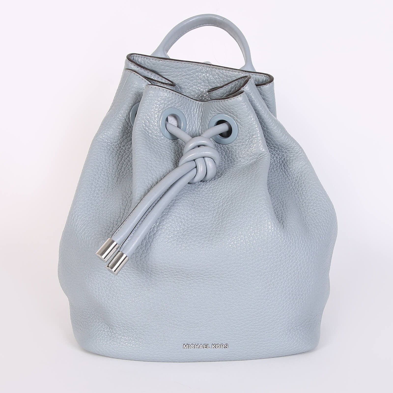 Michael Kors Dalia Large Grained Leather Bucket Backpack Light Blue www.luxurybags