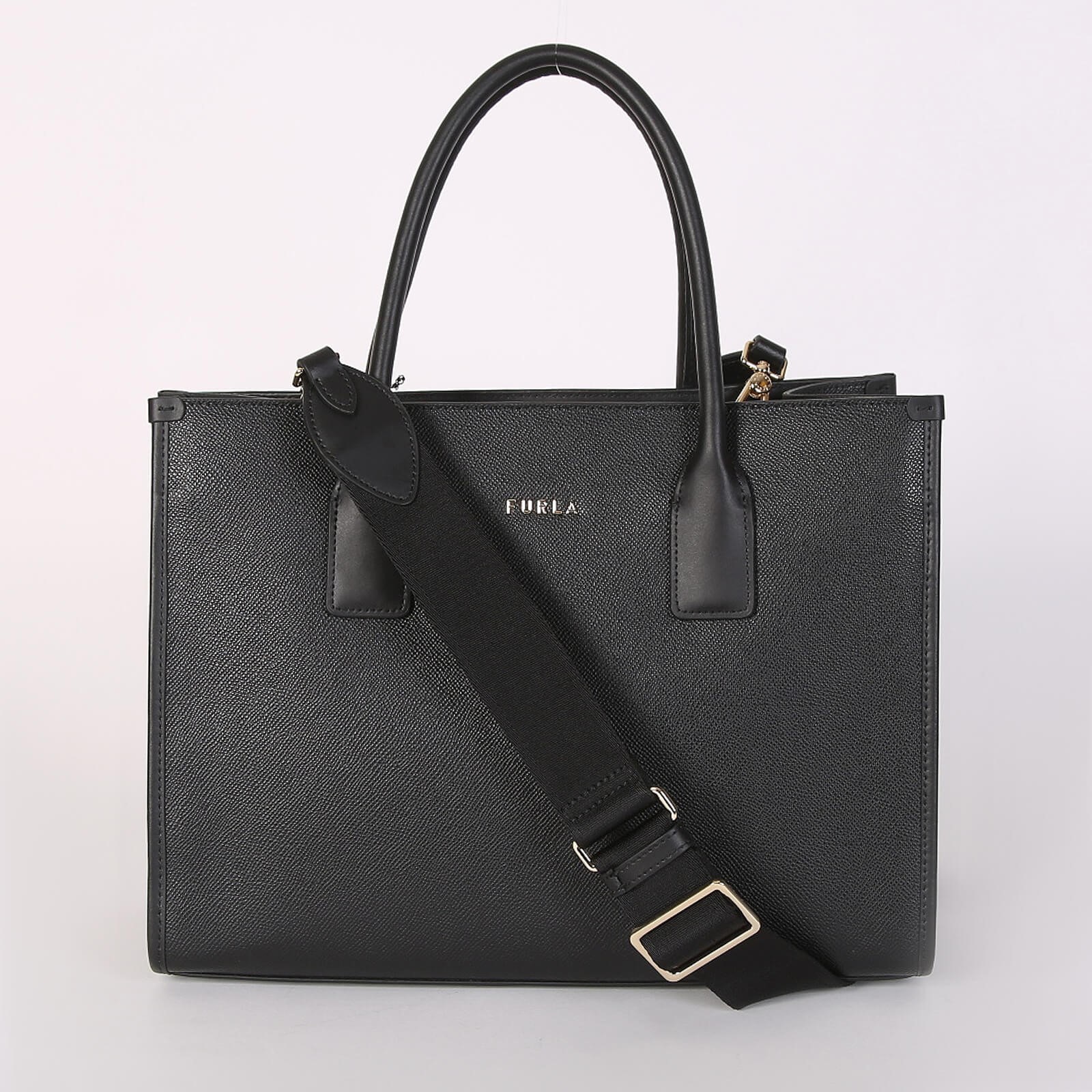 Furla Afrodite Leather Tote Bag Black www.luxurybags