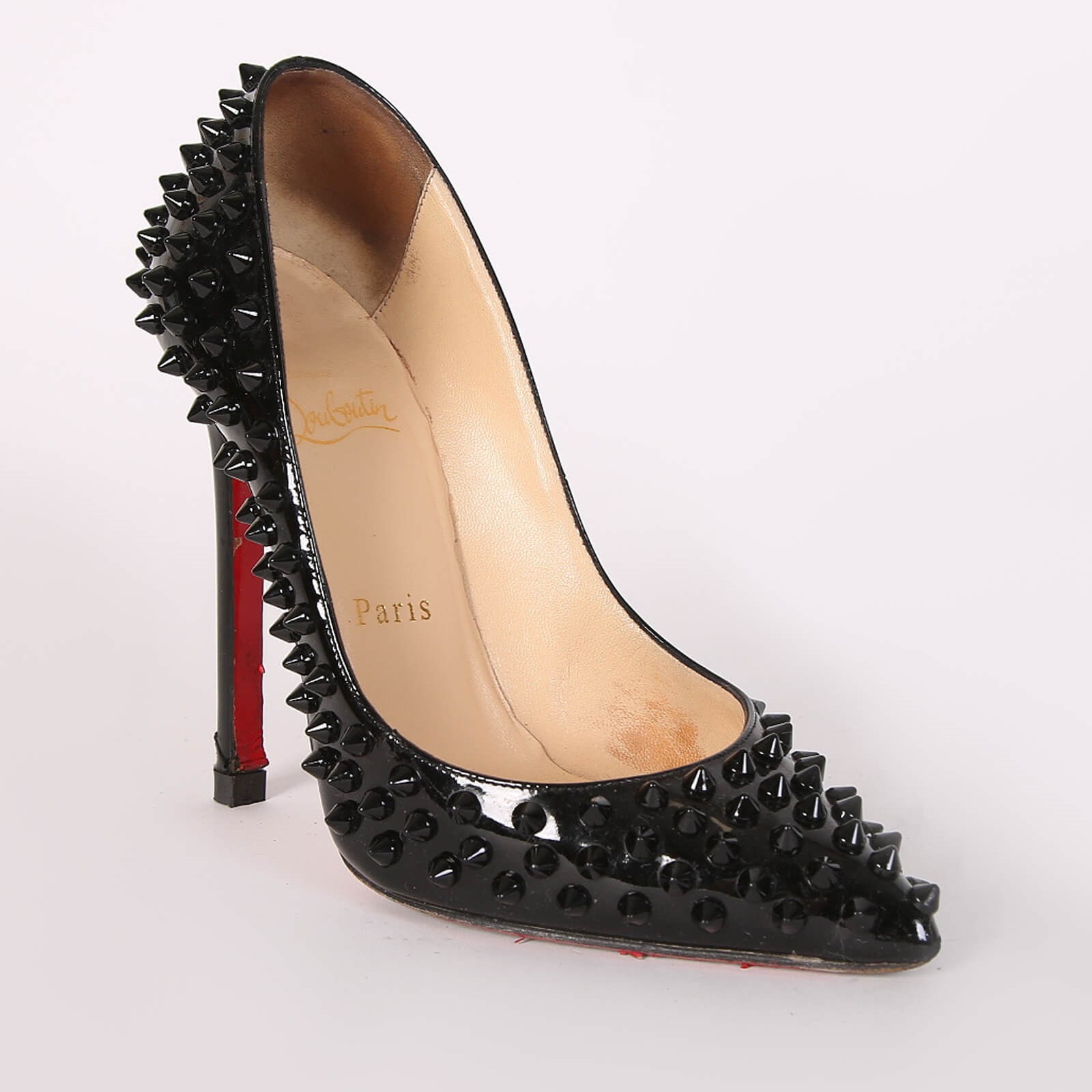 Black spiked louboutin heels online