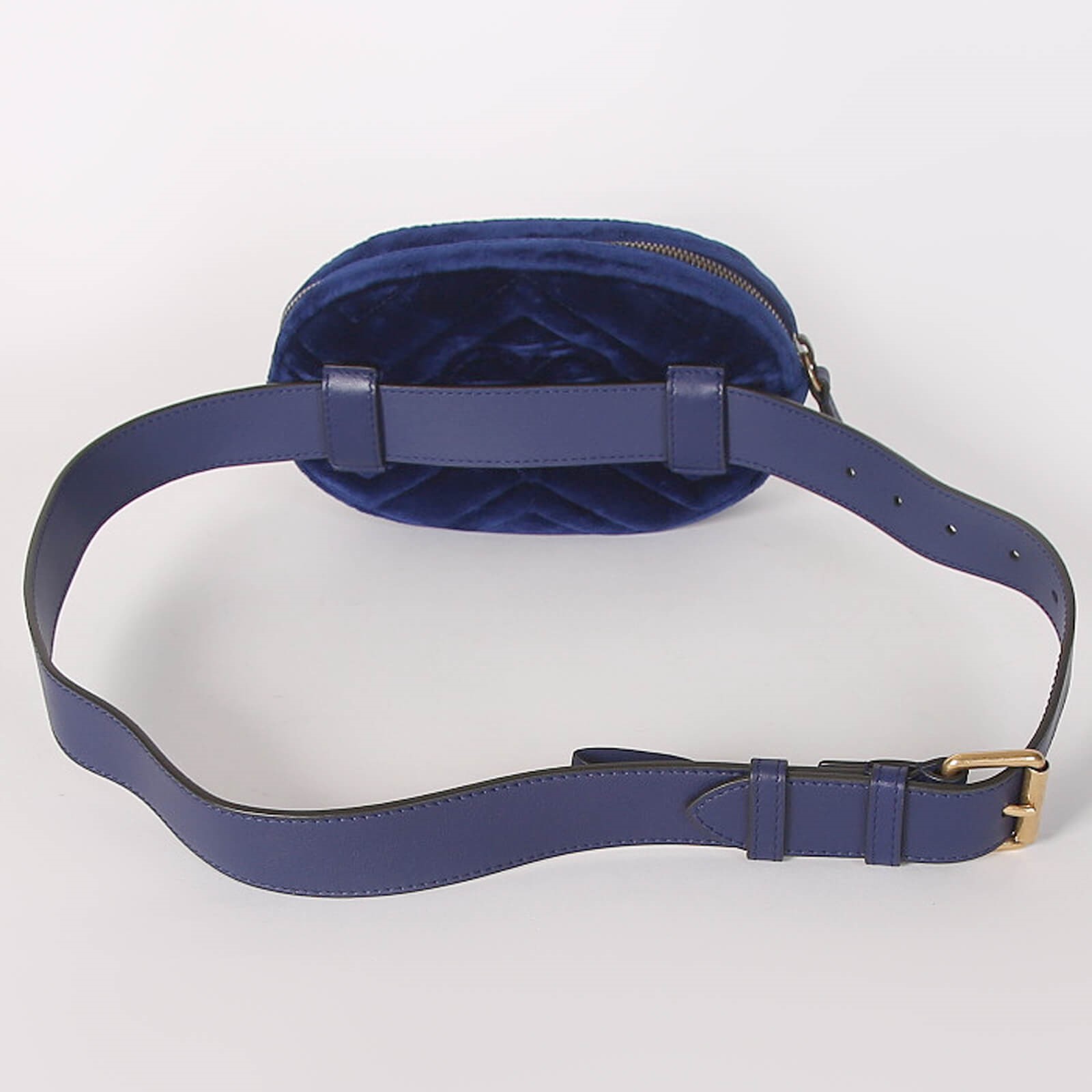 Gucci GG Marmont Matelasse Velvet Belt Bag Cobalt Blue 85 www.luxurybags