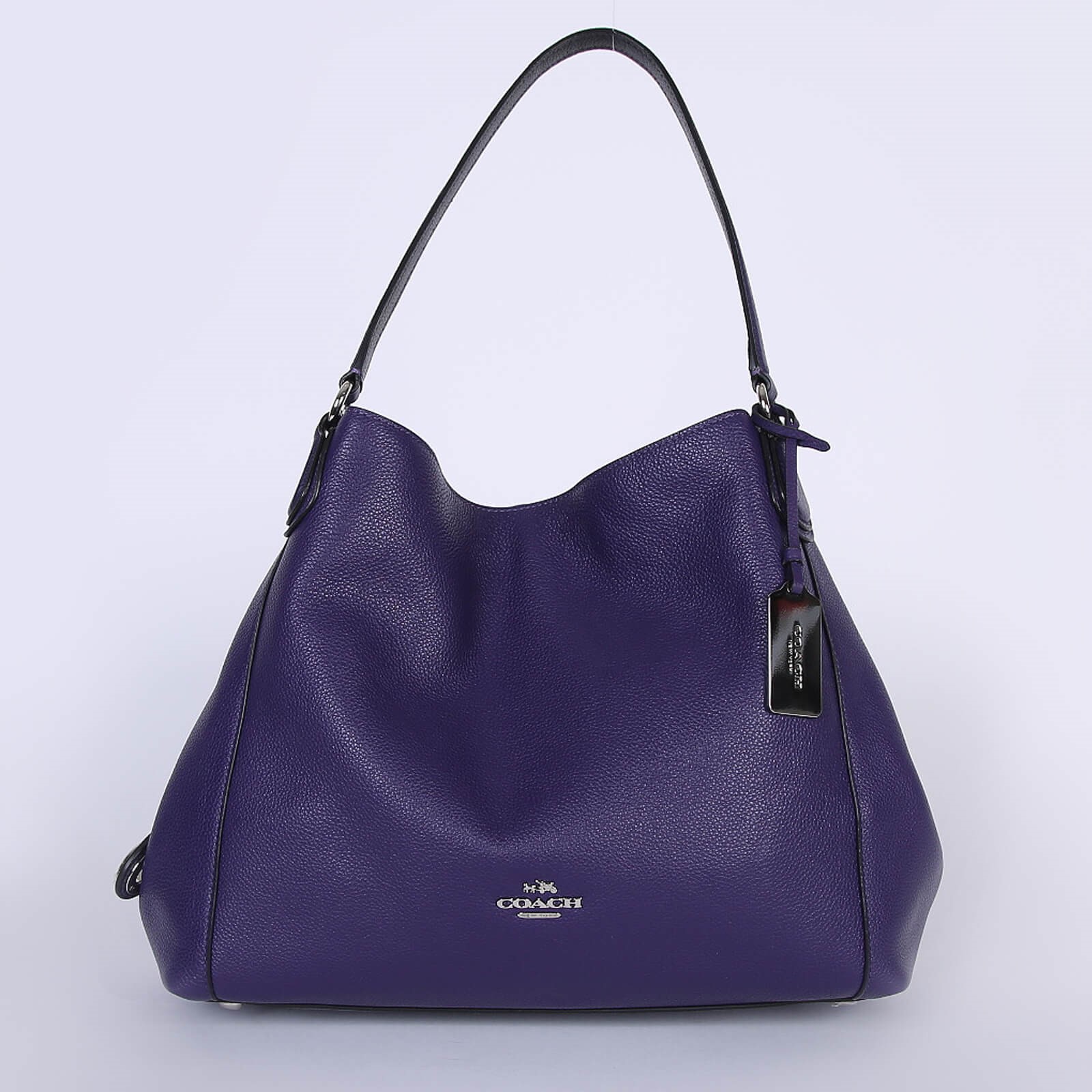 Coach Edie 31 Pebble Leather Shoulder Bag Purple www.luxurybags