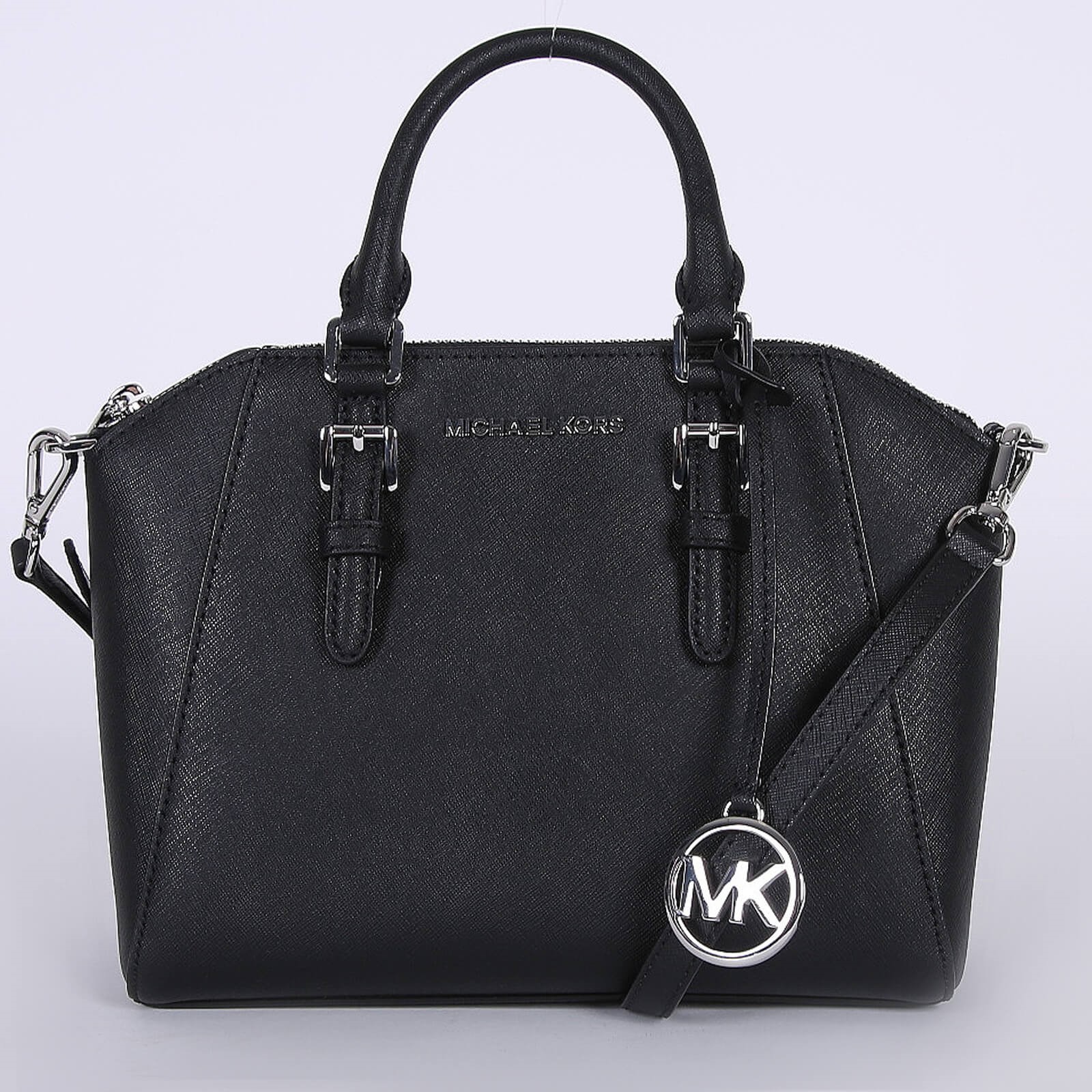 Michael Kors Ciara Medium Saffiano Leather Crossbody Black www.luxurybags