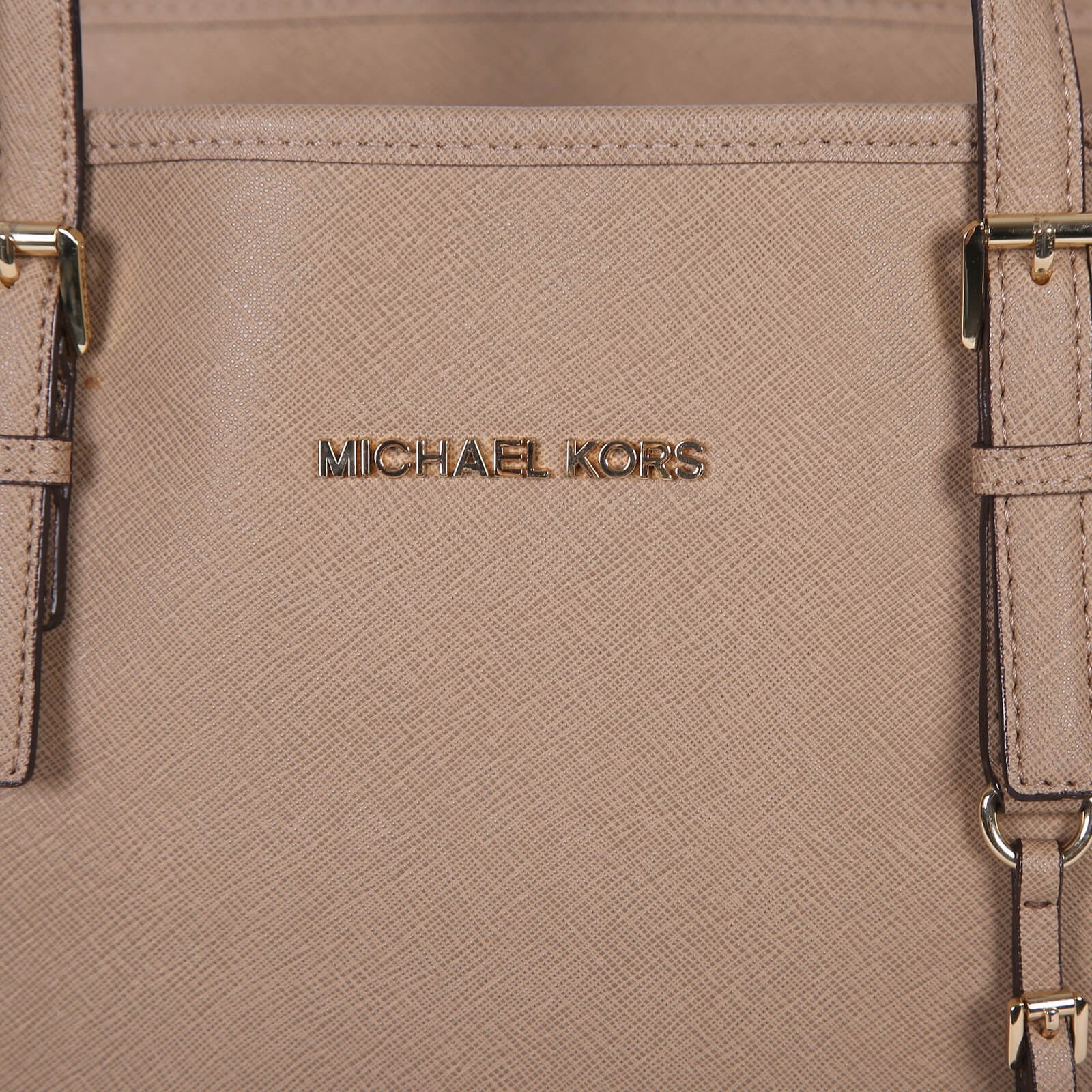 Michael Kors Jet Set Travel Large Saffiano Leather Tote Beige www.luxurybags