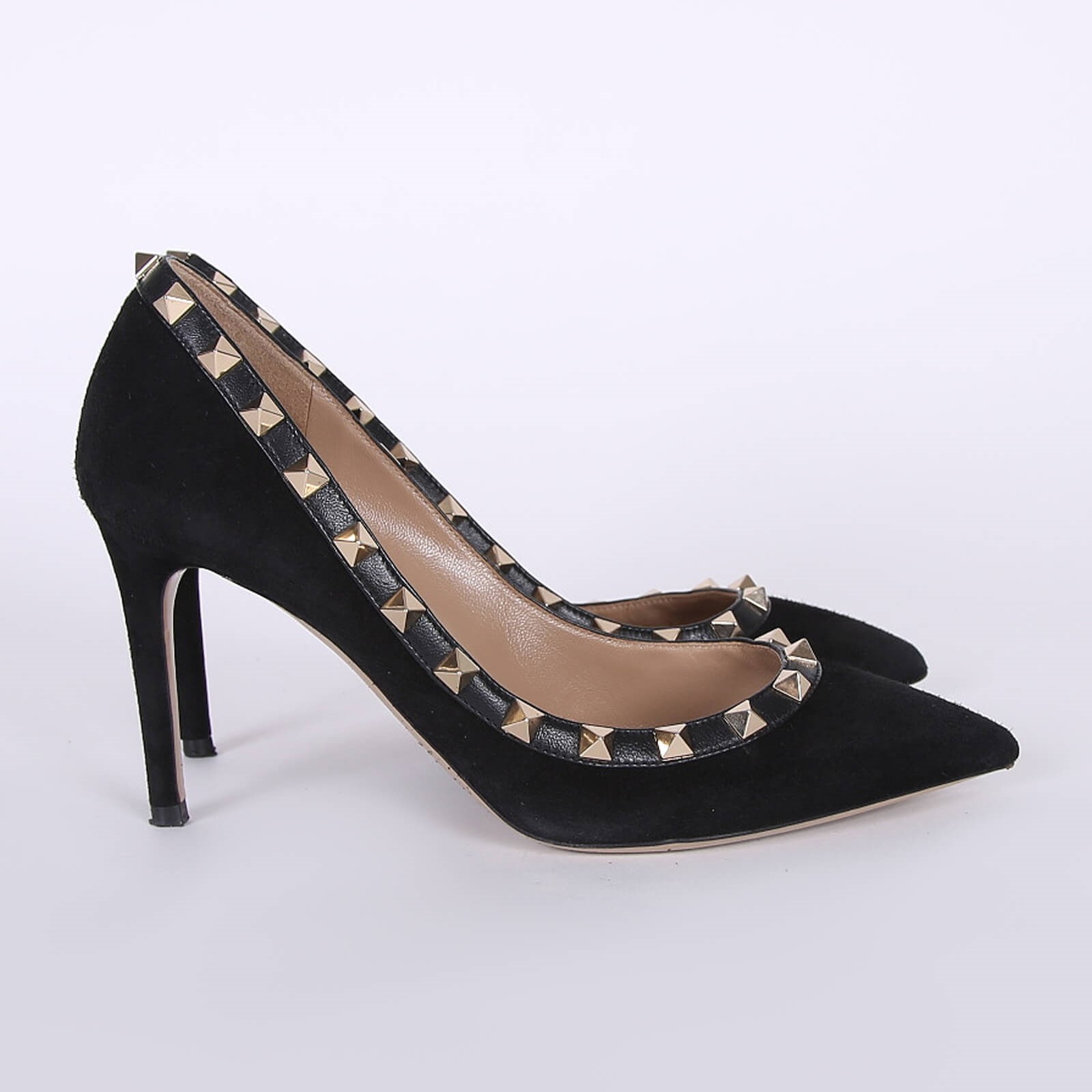 Black suede valentino heels on sale