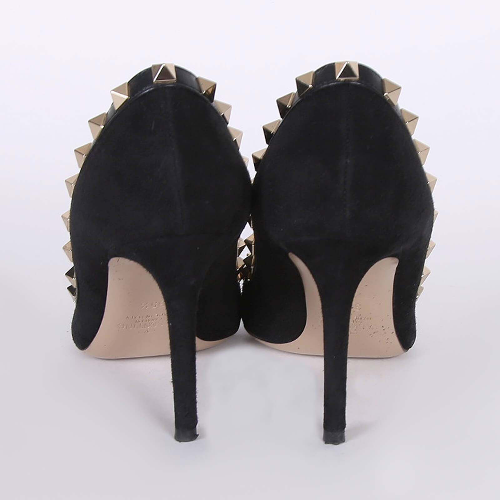 Valentino Rockstud Suede Calfskin Pumps Black 35 5 www.luxurybags