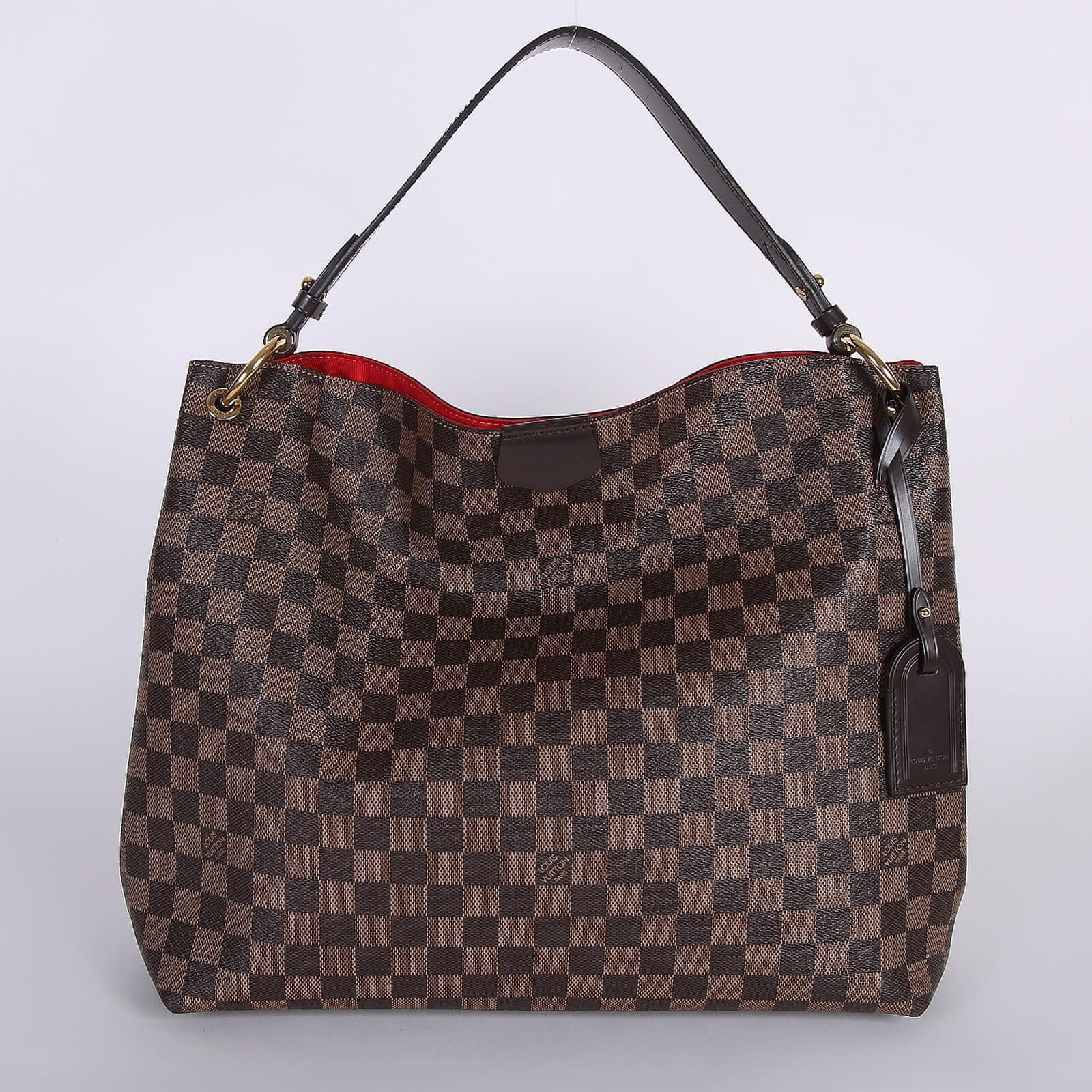 Louis Vuitton Graceful MM Damier Ebene Canvas Hobo Cerise www.luxurybags