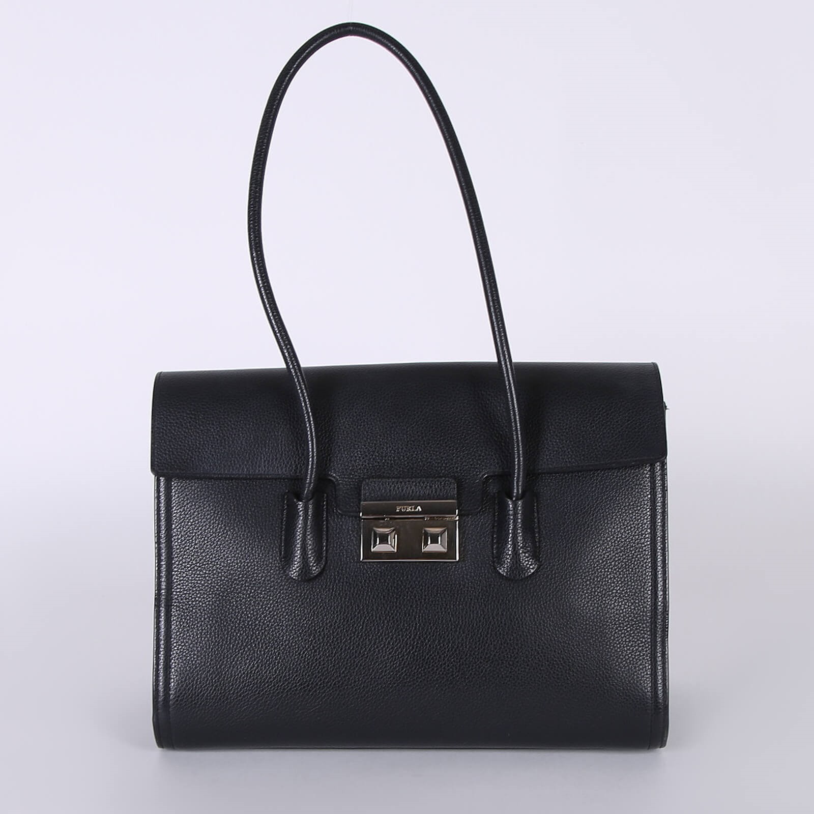 Furla Metropolis Large Leather Shoulder Tote Black www.luxurybags