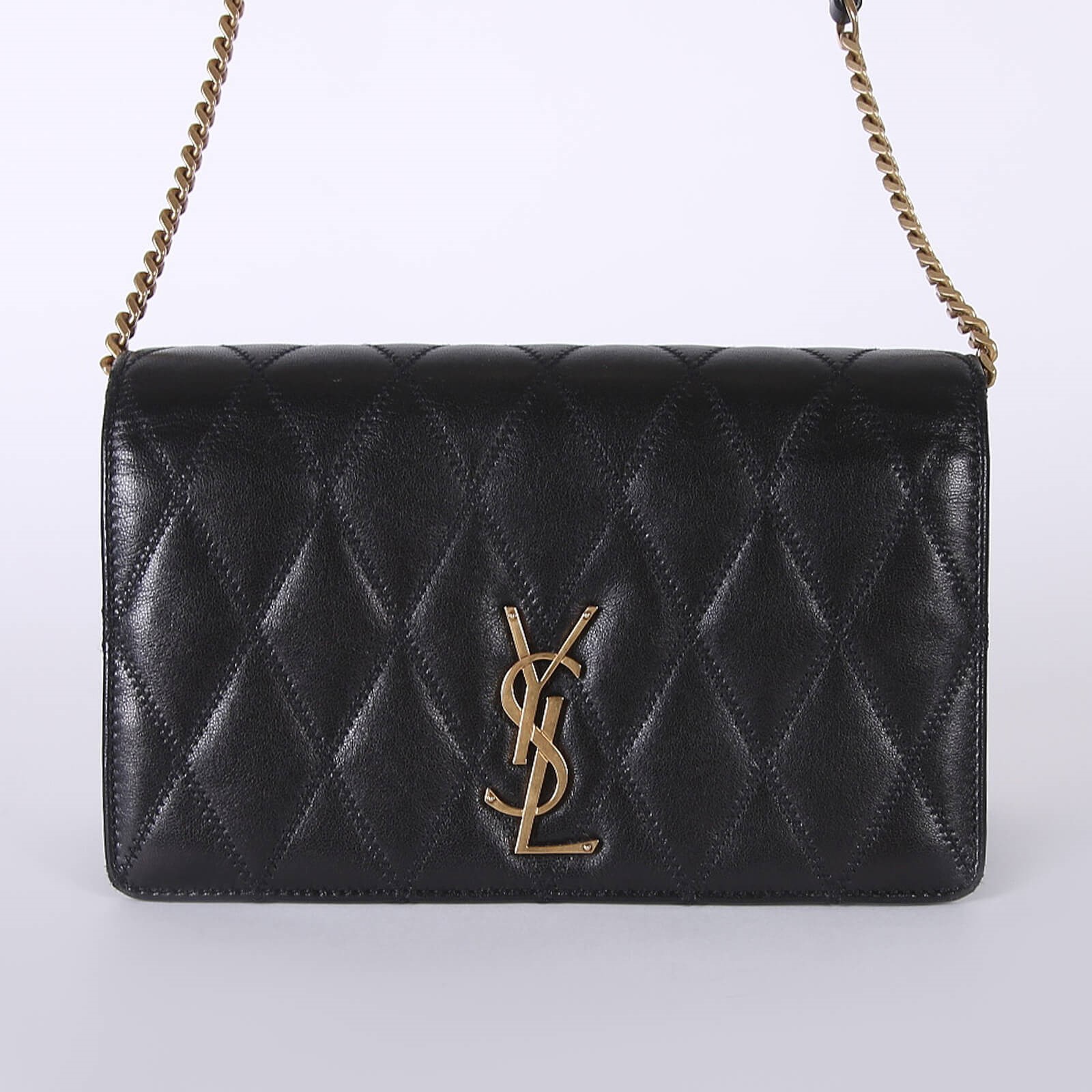 Saint Laurent Angie Diamond Quilted Lambskin Chain Bag Black www.luxurybags