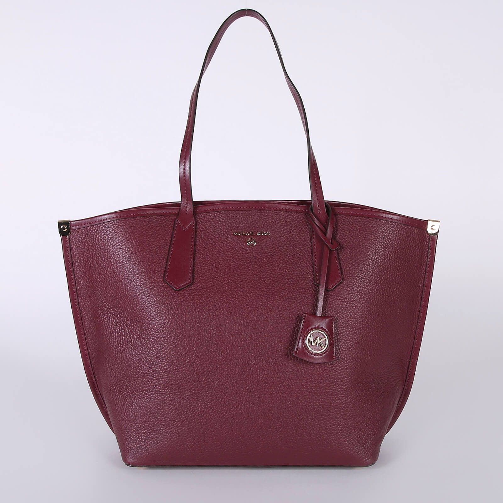 Michael Kors Jane Large Leather Shopping Bag Burgundy www.luxurybags