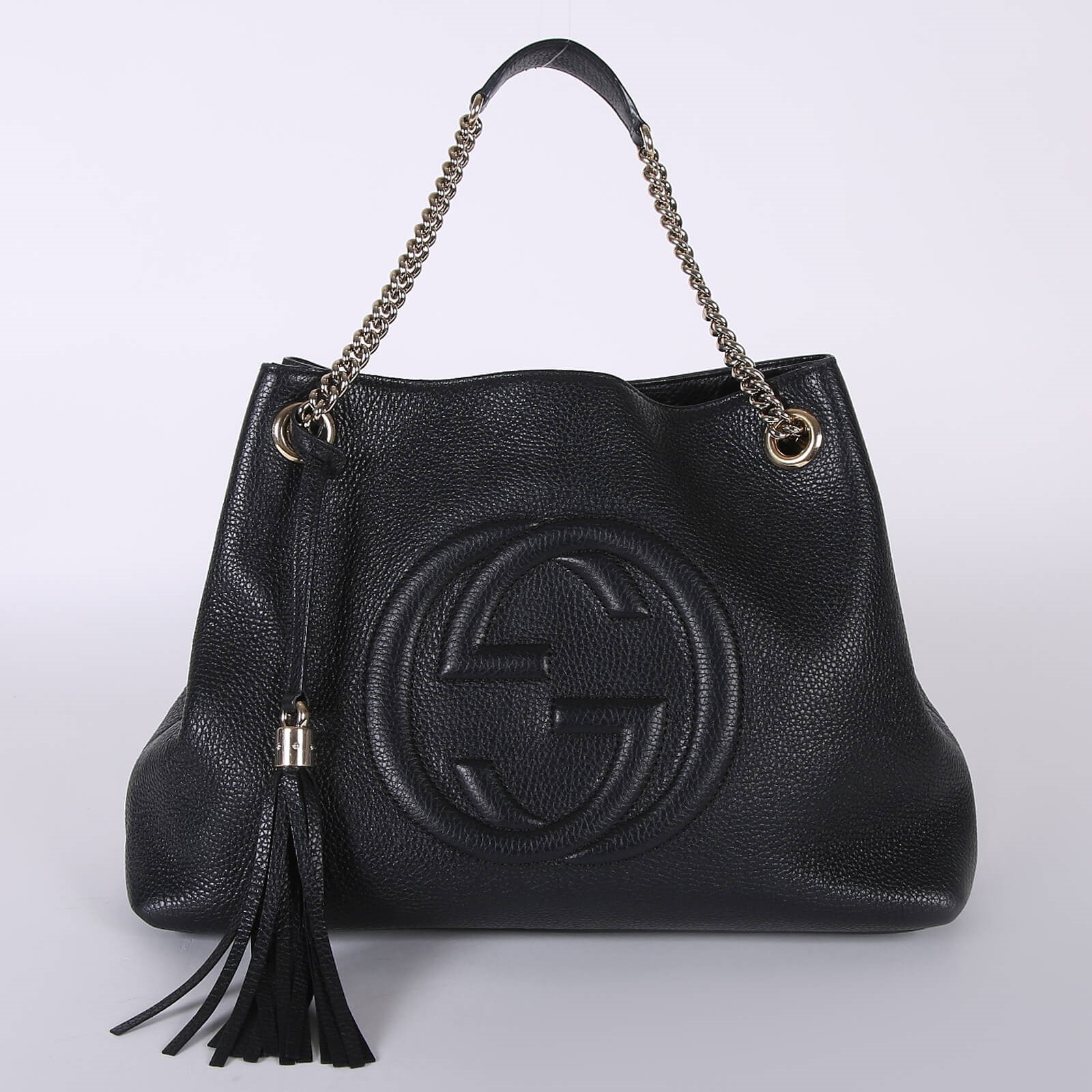 Gucci Soho Leather Chain Shoulder Bag Nero www.luxurybags