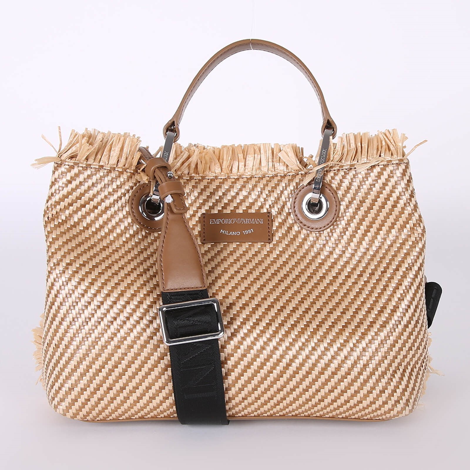 Emporio Armani MyEA Bag Straw Shopper Beige www.luxurybags