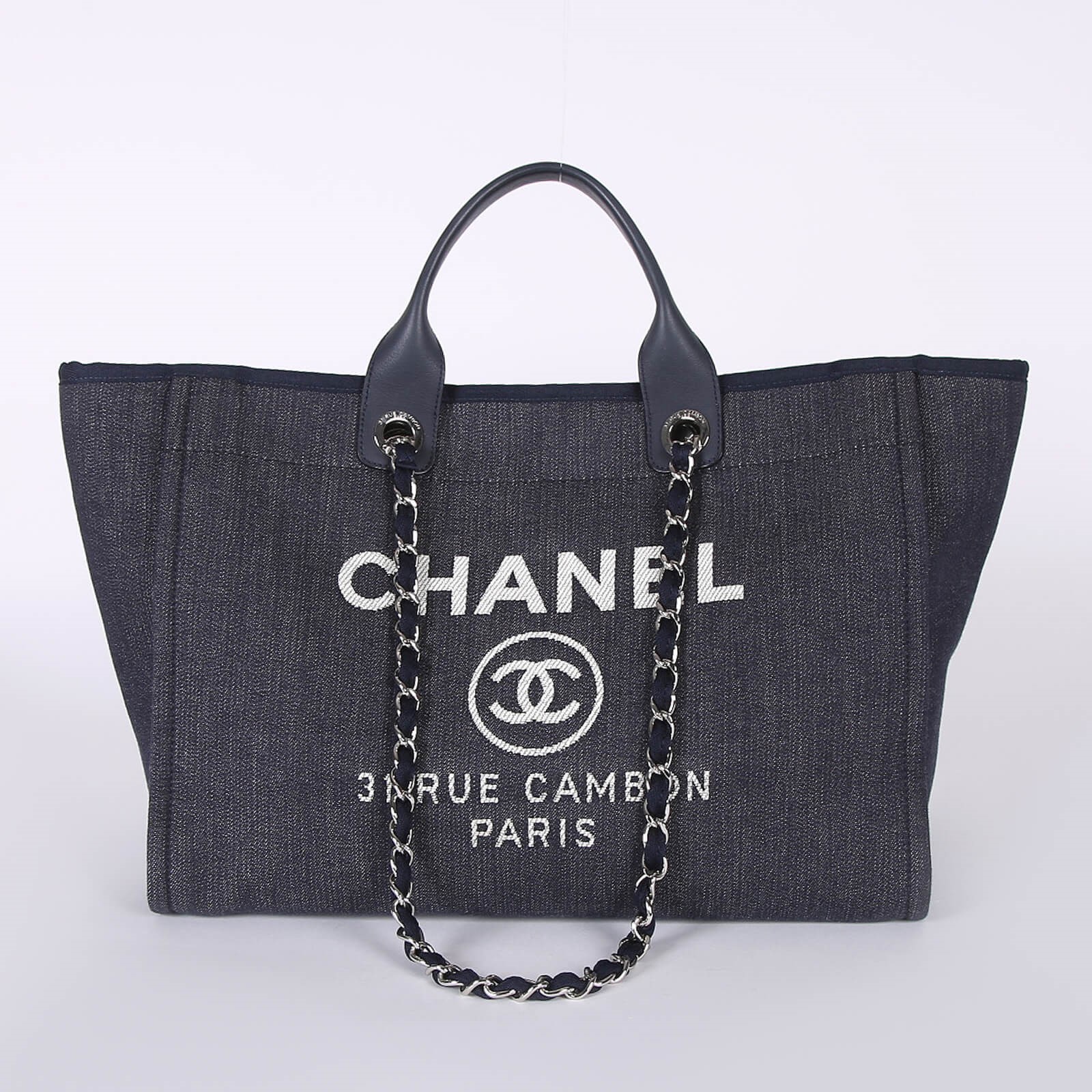 Chanel beach bag grey sale