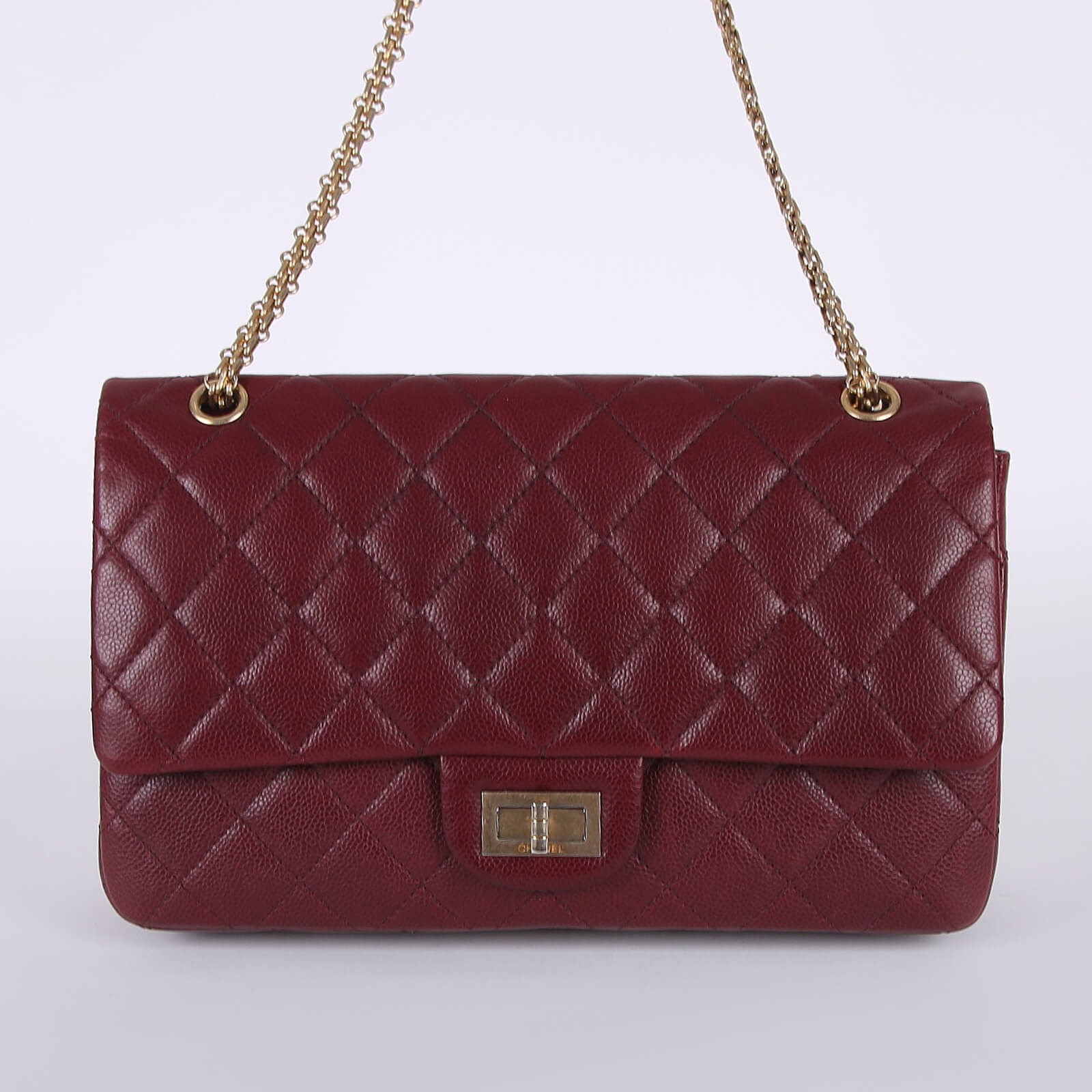 Chanel Maxi Reissue 2.55 Flap Bag Aged Calfskin Burgundy www.luxurybags